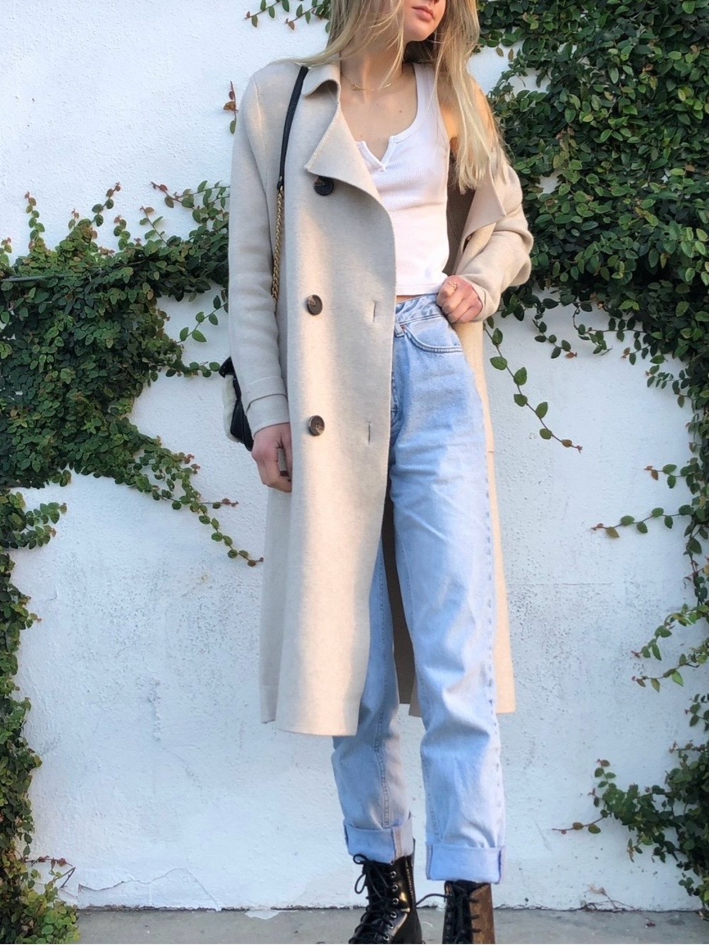 Beige Long Trench Coat Classic Lightweight Women's Jacket